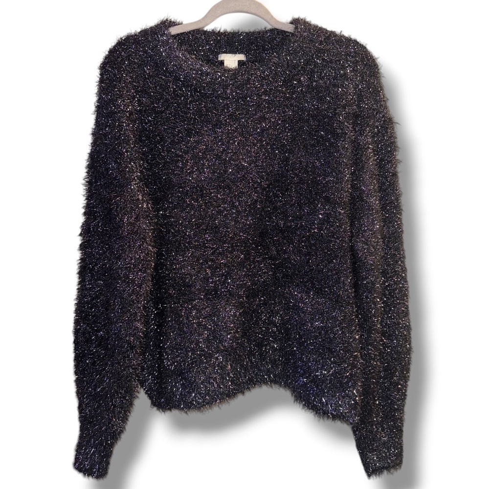 H&M fuzzy metallic sweater